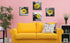 Yellow Decor Canvas Wall Art - Valentine Decorations for Home, Rose Flowers Pictures for Living Room Office Décor