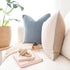 MONDAY MOOSE Decorative Throw Pillow Covers, Set of 2 Soft Velvet Modern Designs, 18x18 inch Beige/Light Blue