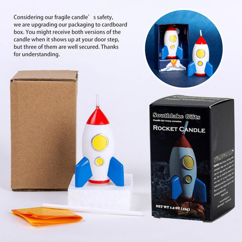 Spaceman Birthday Candle - Outer Space Theme Rocket Candle for Birthday Party