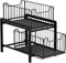 NPPLUS 2-Tier Under Sink Organizer - Iron Cabinet Organizers with Sliding Drawer for Bathroom Kitchen Desktop (Black)