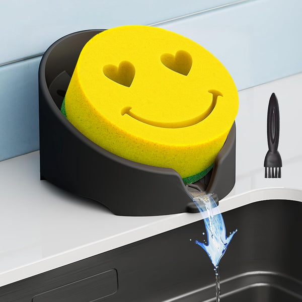 NiHome Silicone Sponge Holder Compatible with Scrub Daddy Mommy Sponges for Kitchen