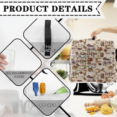 Kitchen Stand Mixer Cover - Dust Protection for 4.5-5 Qt Stand Mixer with Top Handle and Accessories Pockets