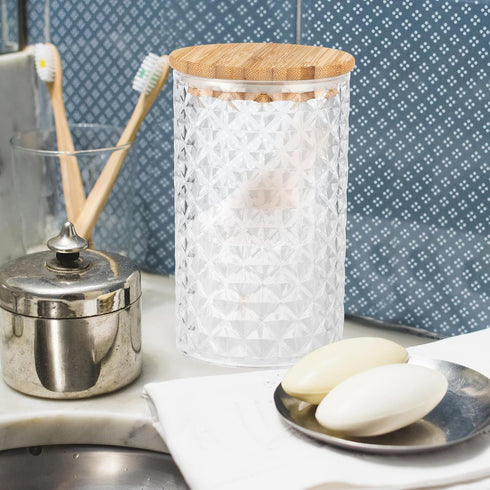 DOSTATNI 1200ML/42OZ Acrylic Bath Salt Jar with Wooden Scoop Bath Salt with Lids and Scoop Bath Salt Container Bath