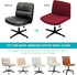 Armless Office Desk Chair Cover, Stretch Waterproof Jacquard Slipcover for Wide Seat Mid Back Accent Chair, Red