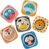 ZEAYEA 6 Pack Bamboo Kids Bowls, 10 Oz Durable Cartoon Bowls, BPA Free Square Dinner Tableware for Soup, Cereal, Pasta