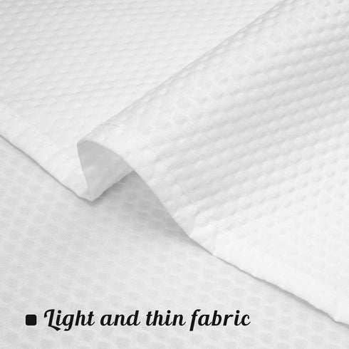 Mrs Awesome Embossed Microfiber Extra Long Shower Curtain Liner, 71 x 84 inches, Soft Fabric, Washable, White