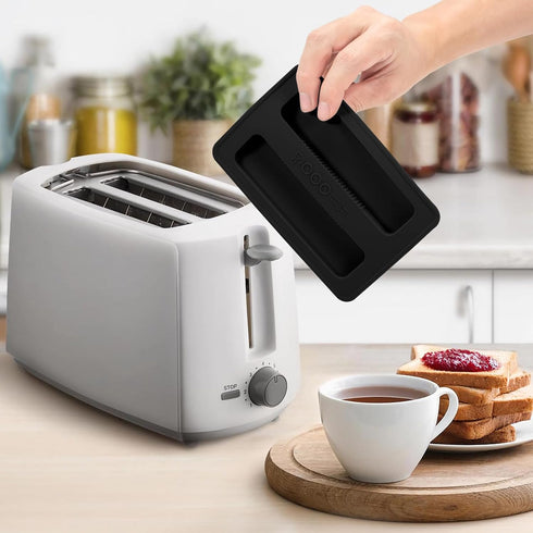 Toaster Cover 2 Slice, 2 Pack Silicone Toaster Covers, Washable Machine Cover for Kitchen Appliances (Black)