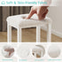 Small Vanity Stool, Cute Vanity Stools with Soft Faux Rabbit Fur Cushion, White Makeup Vanity Chair for Small Spaces
