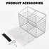 Utensil Holder for Kitchen Counter, Metal Rack for Cooking Tools Storage, Organizer with Drainage Hole (Chrome Marble)