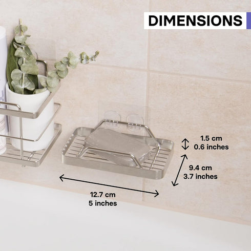KINCMAX Premium Adhesive Soap Holder for Shower Wall, Drill Free Stainless Steel Soap Caddy with Adhesive Sticker