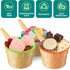 Set (Pack 6) Frozen JoyServe Ice Cream Bowls and Spoons - of Reusable Plastic Ice Cream Cups and Waffle Cone Shaped