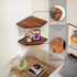 Set 2 11.8 16.5 inches Demigo Corner Shelf Wall Mount, of Solid Acacia Wood x Floating Corner Shelves, Smooth - Durable