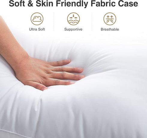 1 Count (Pack 1), Acanva Bed Sleeping Extra-Soft Sham Down Alternative Pillow Insert, of White
