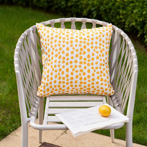 Outdoor Pillow Covers 20x20 Set of 2 Yellow Polka Dot Outdoor Waterproof Decorative Pillow Cases Summer Outdoor Sofa Bed Cushion Covers Home Decor Gifts by Allorry