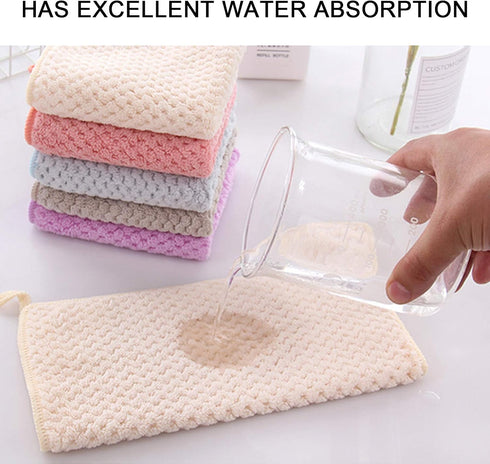 Small Towels with Hanging Loop, Hand Dry Towels for Kitchen & Bathroom, Super Absorbent Soft Small Towel Set with
