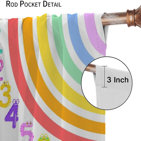 42x54in Alphabets ABC Blackout Curtains for Kids,Education Learning Rainbow Crayons Alphabet Colors Animals Numbers