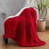 Red Sherpa Fleece Throw Blanket 6080 for Couch Sofa Bed,Double Side Soft