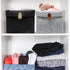 Felt Storage Basket, Large Capacity Folded Closet Storage Bin with Hanger for Clothing, Books, Shoes (Light Gray)