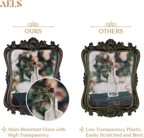 8x10 Inch AELS Vintage Picture Frame, Elegant Antique Photo Frames with Glass Front, Photo Display, Tabletop Wall
