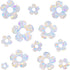 Small Flower Window Clings, Anti Collision Window Decals, Static Cling Stickers for Bird Strikes, Rainbow Design