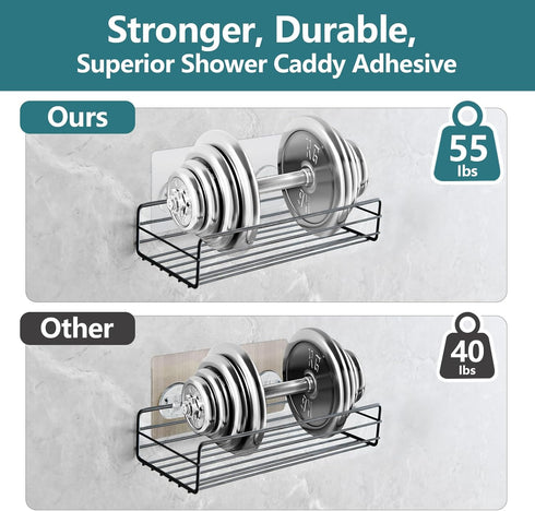 KaiwayInno 8 Pack Shower Caddy Adhesive Replacement, Strong Shower Shelf Adhesive Hooks for Corner Shelf Basket