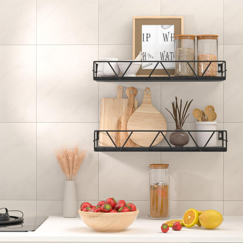 Set 3, 2) Amaoot Floating Shelves of Home Wood Wall Shelf, Farmhouse Shelf for Bedroom, Wall Mounted Floating Shelf