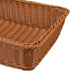 Yarlung 2 Pack Poly Wicker Woven Bread Basket, 15.7 Inch Rectangular Food Serving Holders for Kitchen, Brown