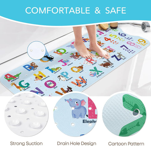 Slip-40 16 Inch, SHUCHING Baby Bath Mat for Tub Non X Kids Bathtub Mat Mold Free, Shower Mat Anti Slip for Bathroom