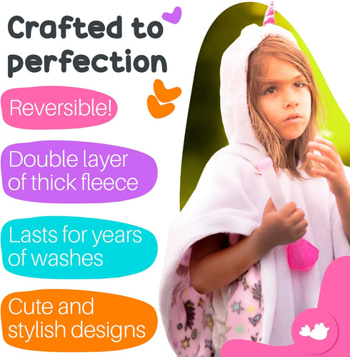 Birdy Boutique Kids Car Seat Poncho – Reversible Warm and Cozy Blanket, Safe to Use Over Seat Belts, Easy on Easy Off,