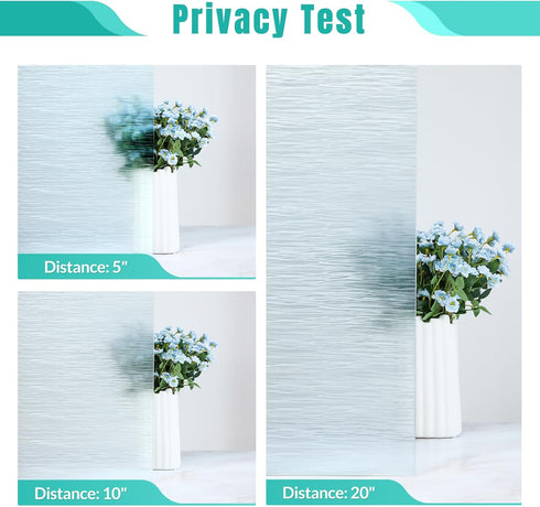 DOWELL Window Privacy Film, Frosted Glass Static Cling Window Covering, UV Blocking Decorative Sticker