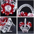 H&D HYALINE & DORA Crystal Red Rose Flower Basket, Collectible Figurines Ornaments for Home Decor Table Centerpiece