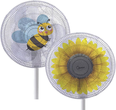 2 Pack Cartoon Fan Cover, Safety Fan Filters for Kids, Washable Finger Protector Summer Fan Guard