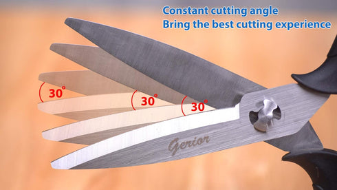 Food Scissors, Stainless Steel Kitchen Shears for Food, Chicken, Meat, Vegetables & Herbs (Black)