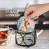 Teivio Absorbing Stone Sea Ocean Life Coasters, Cork Base with Holder, Set of 8 for Coastal Decor