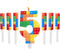 Herdear 7 Pcs Building Block Number 1-9 Birthday Candle with 6 Building Blocks