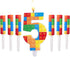 Herdear 7 Pcs Building Block Number 1-9 Birthday Candle with 6 Building Blocks
