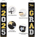 DAZONGE 2025 Graduation Decorations, Black & Gold Class of Porch Banners for Any Schools or Grades Party Supplies