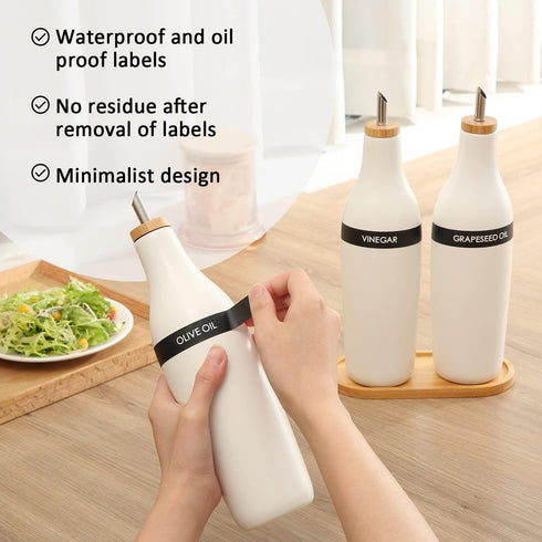 Set, 16oz Set 2 HOMCDALY Olive Oil and Vinegar Dispenser Two Ceramic Oil Dispenser for Kitchen, Kitchen Dispenser