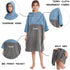 3/4 Hiturbo Kids Changing Towel Hoodie: Absorbent Quick Dry Surf Poncho, Sleeve Microfiber Bath Towels for Beach Pool