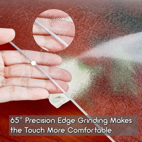 12 Inch 1.5mm NECAUX Round Frosted Table Cover Protector, Thick Upgraded Version, Unshrinkable Waterproof Oil Proof