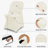 6 Packs Ivory Spandex Stretch Folding Chair Covers for Wedding Party,Universal Fitted Washable Dining Seat Slipcovers
