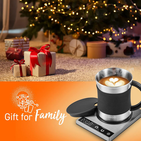 COSORI Coffee Mug Warmer & Mug Set for Desk, Cup Heater with 1°F Precise Temperature Control, Touch Tech & LCD Digital