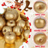 Meiwlong 15Pcs Sets,Plastic Artificial Gold Apples Fruits,Decorative Fake Fruits Faux Apples for Christmas Home Kitchen