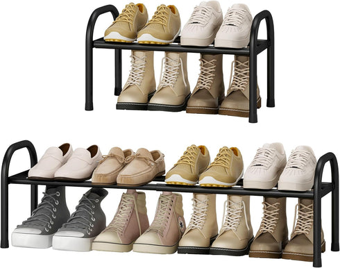 STO STO Expandable Shoe Organizer, 1-Tier Metal Shoe Rack for Closet, Up