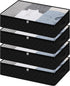 Fixwal 4 Pack Black Underbed Storage Bags with Clear Window, Reinforced Handles for Clothing and Bedding