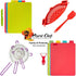 Resort Chef Vibrant Kitchen Cutting Board Set, 4 Non-Porous BPA-Free Boards, Includes Ceramic Knife & Non-Slip Mat.