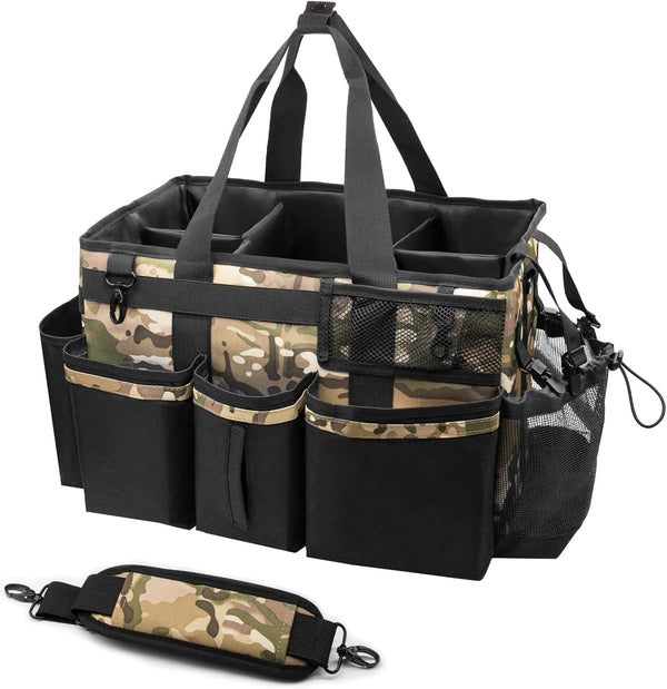 Wearable Cleaning Caddy with Handle & Shoulder Straps, Organizer Bag for Housekeepers, Under Sink Cleaning Tool