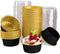 DEAYOU 100 Pieces Baking Cups with Lids, 3" Cupcake Tin Pan Holder for Pudding, Souffle, Party, Wedding - Black Gold