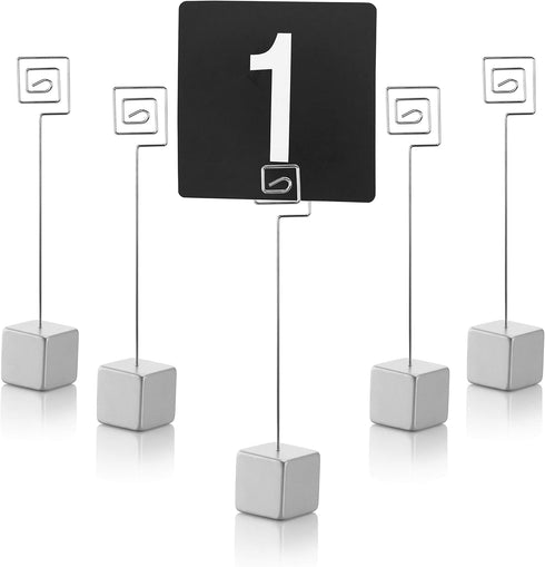 New Star Foodservice 27938 Set of 5 Wire Square Base Place Card Holders