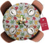 Deluxe Elastic Edged Flannel Backed Vinyl Fitted Table Cover - Large Round Oblong Oval - All-Over Leaves Pattern - Fits